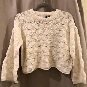 Cropped crochet sweater